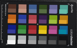 Galaxy Note 9 - ColorChecker : la couleur de référence est située dans la partie basse de chaque bloc.