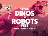 La fête Dinos vs. Robots de Steam devrait proposer des offres de jeux sur un certain nombre de titres phares de ces dernières années. (Source de l'image : Steam sur YouTube)