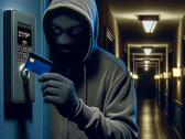 Les criminels peuvent ouvrir toutes les portes sécurisées Saflok RFID d'une propriété à l'aide d'une seule carte clé pour créer une carte clé principale. (Source : AI Image Dall-E 3)