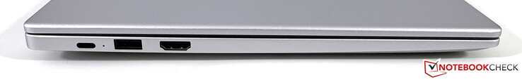 A gauche : USB-C 3.2 Gen. 1 (charge), USB-A 3.2 Gen. 1, HDMI