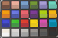 LG G7 ThinQ - ColorChecker - Capteur photo grand-angle. La couleur de référence est située dans la partie inférieure de chaque bloc.