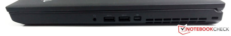Côté droit : jack stéréo (combo), 2 USB 3.0, Mini DisplayPort 1.2a.