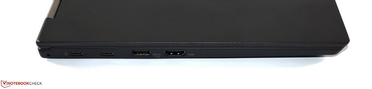 Côté gauche : 2 USB C 3.1 Gen 1, USB A 3.0, HDMI.