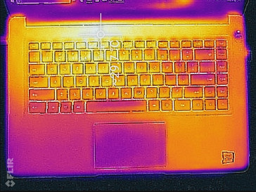 Huawei MateBook D - Relevé thermique : Système au repos, au-dessus.