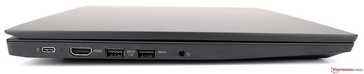 Côté gauche : USB C 3.1 Gen 2, HDMI, 2 USB A 3.0, combo audio 3,5 mm.