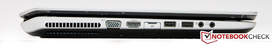 Gauche: VGA, HDM, RJ45 (LAN), 2x USB( 2.0 + 3.0), 2x Audio