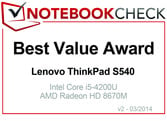 Prix du meilleur rapport qualité/prix de Mars 2014 : le Lenovo ThinkPad S540.