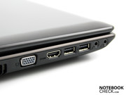VGA (D-sub), HDMI (TVs, TFTs), USB et audio.