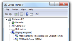 In Windows 7's hardware manager you'll find both installed graphic cards.
