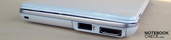Droite: Verrou Kensington, USB-2.0, réplicateur de port