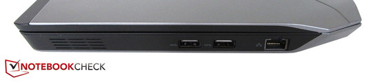 A gauche : 2x USB 3.0, port RJ45