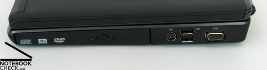 A droite: lecteur de DVD, S-Video Out, 2x USB 2.0, VGA Out