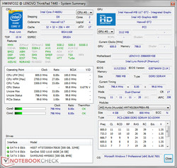 Informations systèmes du Lenovo ThinkPad T440 20B6005YGE