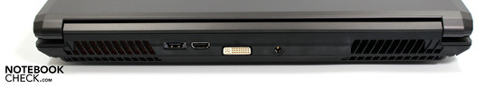 Rear: eSATA/USB, HDMI, DVI-I, power socket