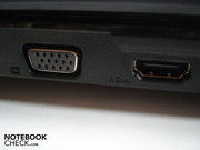 VGA et HDMI sur le côté gauche