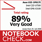 Critique de l'Ultraportable Asus U2E 1P017E: Note Globale „Très Bien“