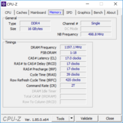 ThinkPad P52s - CPU-Z : mémoire vive.