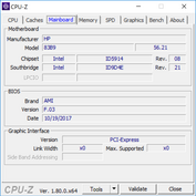 Spectre x360 13t - CPU-Z : carte-mère.