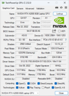 GPU-Z : Graphiques Nvidia