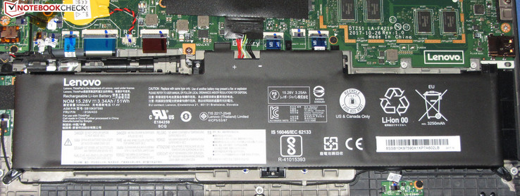 Lenovo ThinkPad X380 Yoga - La batterie possède une capacité de 51 Wh.