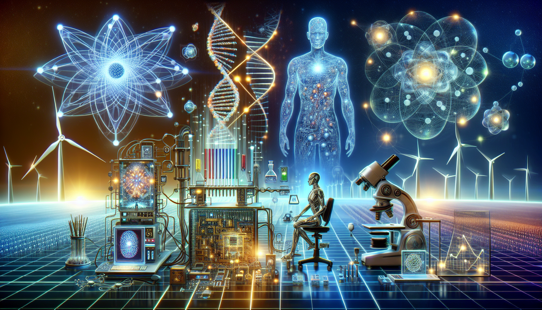 L'IA, le génie génétique, l'informatique quantique, l'énergie propre et la robotique humanoïde annoncent un avenir radieux. (Source de l'image : ChatGPT)
