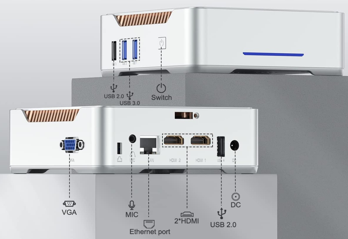 Mini PC Intel Alder Lake-N100(jusqu'à 3,4 GHz) NiPoGi AK1 Plus 16Go DD –  NIPOGI