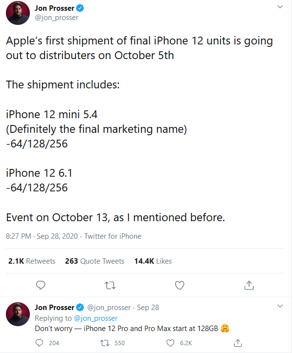 Le tweet de Prosser.