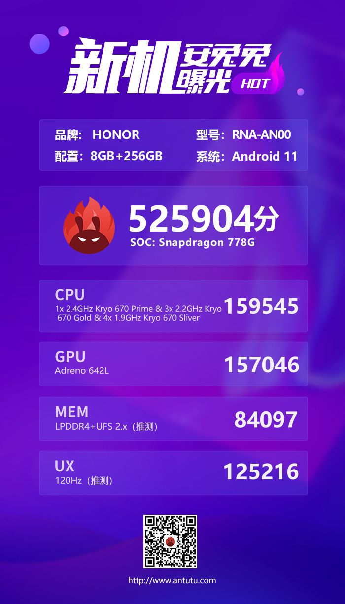 AnTuTu liste ce qui pourrait être la 50 Pro avant son lancement. (Source : AnTuTu)