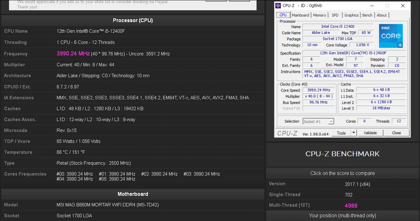 Test Intel Core i5-12400F : un CPU de milieu de gamme facile à