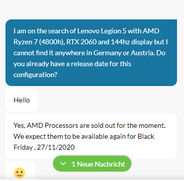Lenovo Legion 5 avec AMD Ryzen 7 4800H sera disponible en Allemagne à temps pour le Vendredi noir. (Source : /u/herrodisismrping sur Reddit)