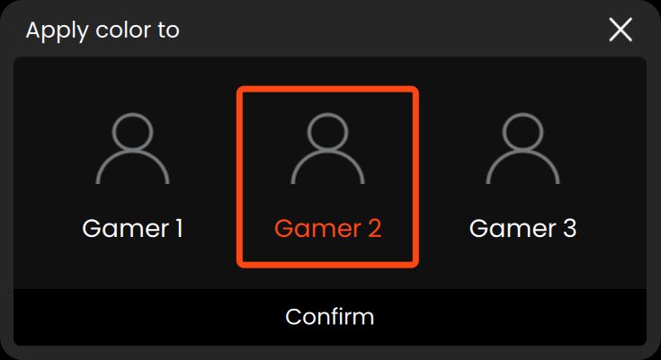 Attribution aux 3 profils de jeu personnalisés