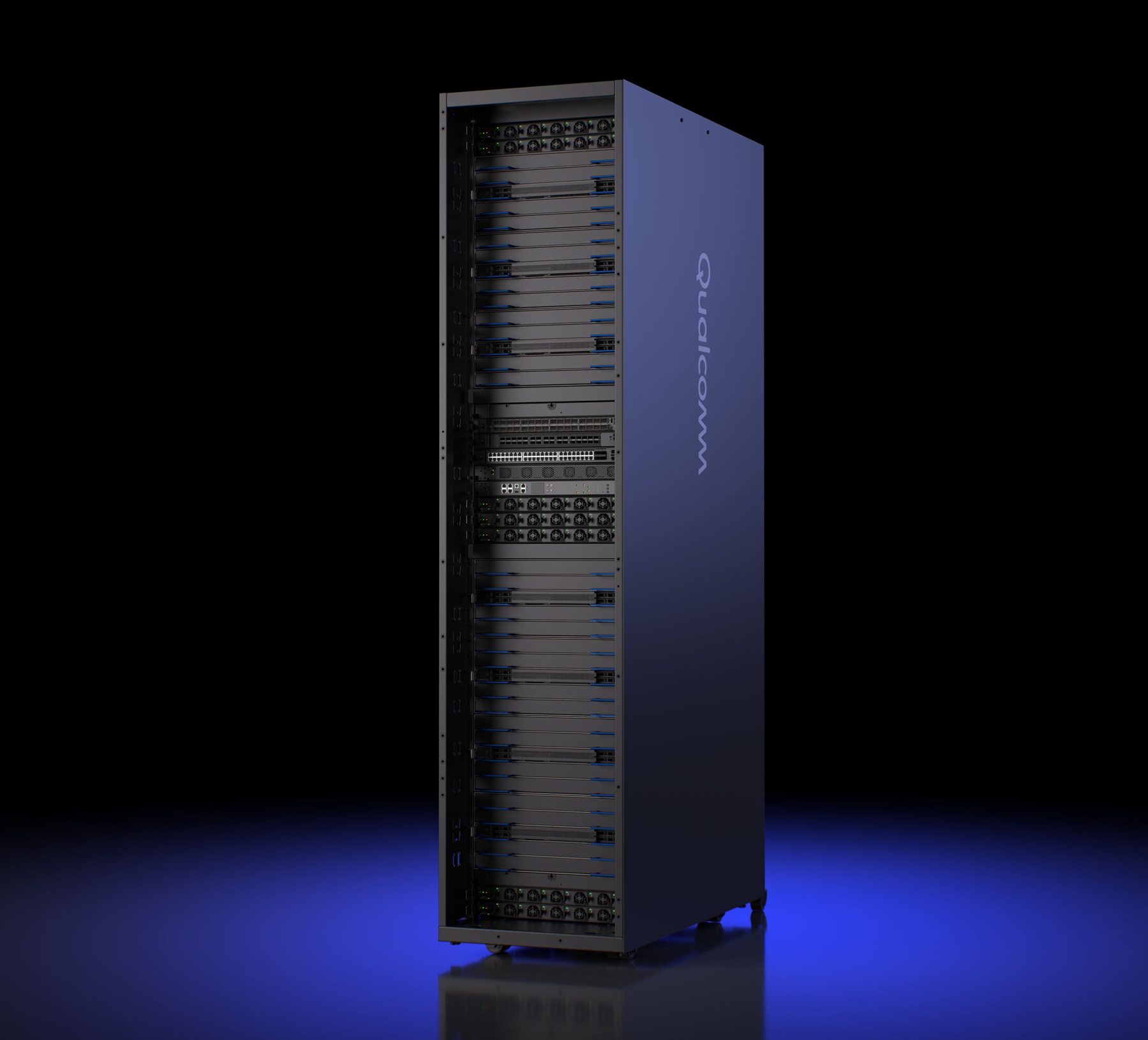 Un rack d'IA de Qualcomm (Source d'image : Qualcomm)