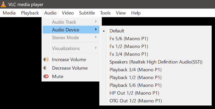 Il vous suffit de sélectionner le canal audio virtuel souhaité pour acheminer le son via le Maono en vue du mixage.