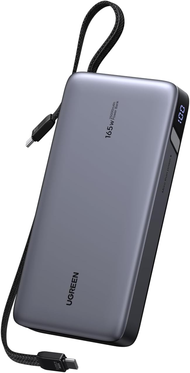 La banque d'énergie Ugreen Nexode (140W + 65W, 2 câbles USB-C intégrés). (Source de l'image : Ugreen)