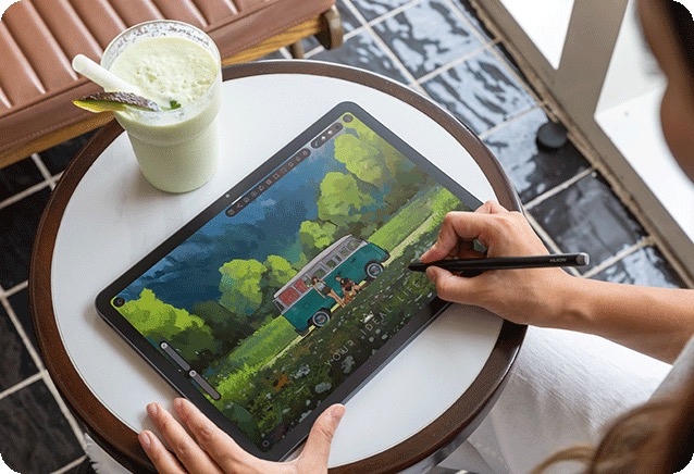 La tablette Kamvas Pad 12 est fournie avec un stylet EMR sensible à la pression et à l'inclinaison.