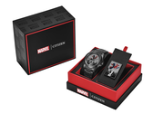 La nouvelle montre issue de la collaboration entre Citizen et Spider-Man, dans son coffret.