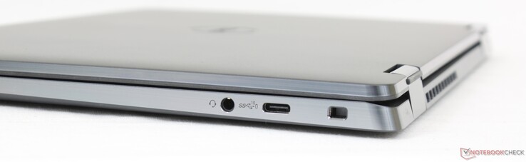 À droite : casque de 3,5 mm, USB-C 3.2 Gen. 2 avec DisplayPort + Power Delivery, emplacement pour verrou Wedge