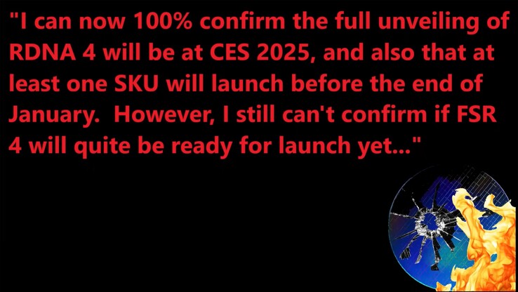 Fuite de la date de sortie et de l'annonce de RDNA 4. (Source de l'image : Moore's Law Is Dead)
