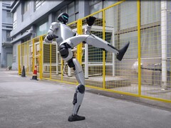 Le robot humanoïde G1 d&#039;Unitree impressionne par ses mouvements authentiques de kung-fu. (Source de l&#039;image : YouTube / Unitree Robotics)