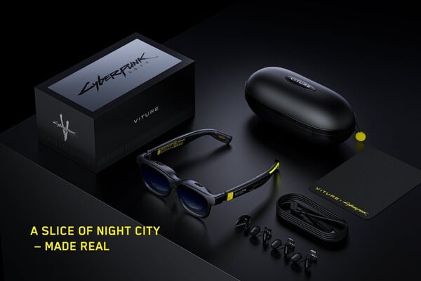 Les lunettes VITURE x Cyberpunk 2077 Luma Cyber XR sont livrées dans une boîte spéciale. (Source de l'image : Viture)