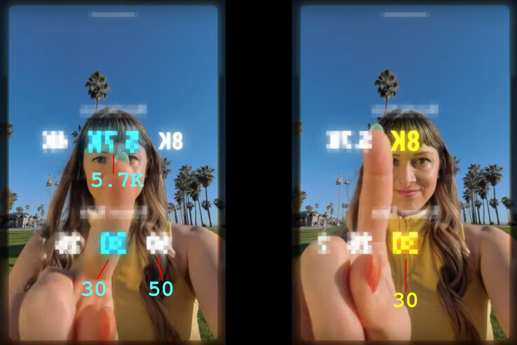 Les fréquences d'images et les options de résolution vidéo inversées dans le dernier teaser YouTube d'Insta360 correspondent à ce qui semble être l'Insta360 X3 et la future X4. (Source de l'image : Insta360 - édité)