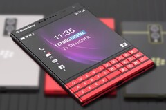 Le rendu conceptuel du BlackBerry Passport 2, créé par un fan, mélange la nostalgie avec un look actuel et élégant. (Image source : LetsGoDigital/Ts Designer - édité)