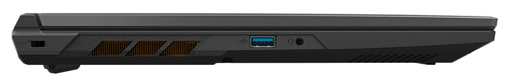 Gauche : Emplacement pour un verrou de câble, USB 3.2 Gen 1 Type-A, prise audio combo
