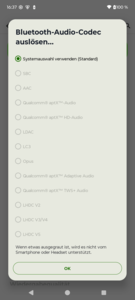 Les codecs Bluetooth pris en charge