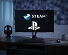 Les logos Steam et PlayStation apparaissent sur l'écran du PC