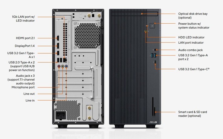 Les options d'E/S sont nombreuses sur la mini-tour P700.