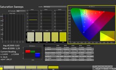 CalMAN : Saturation des couleurs (calibrée)