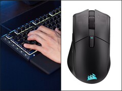 Clavier Corsair Skiff 100 Plus (à gauche) et souris Harpoon V2 (à droite).