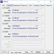 ThinkPad T480 - CPU-Z : caches .