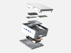 Vue éclatée du Minisforum NAB9. (Source de l'image : Minisforum)